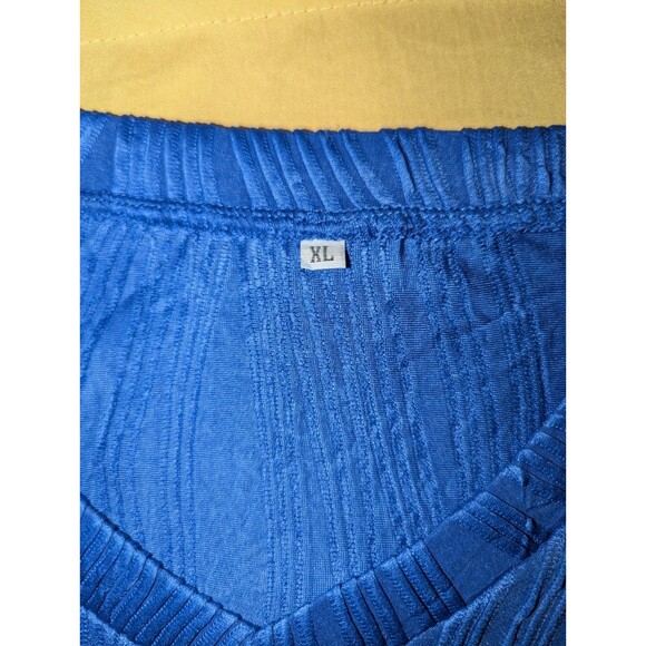 Jome Design Tunic Blouse Blue Long Sleeve Peasant Boho Size XL - Picture 6 of 7